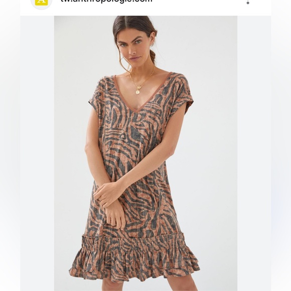 Daily Practice by Anthropologie Ruffled Mini Dress sz L NWT - Picture 2 of 10